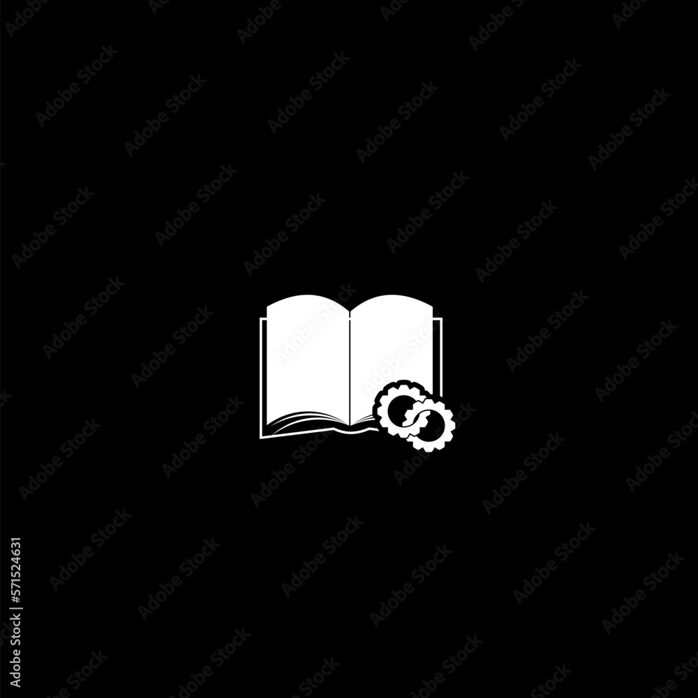 Aufkleber guide icon user manual icon isolated on dark background