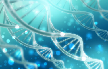 Scientific biotechnology DNA illustration and abstract.
Illustration of the molecular structure of human cell biology DNA strands
