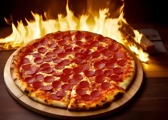 Foto op Plexiglas hot pizza © Deraft