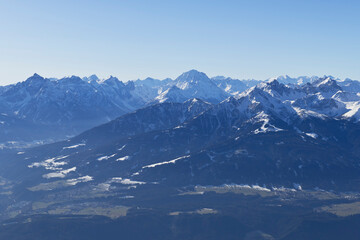 Obraz na płótnie Canvas View from Nordkette mountain, Innsbruck, Tyrol, Austria