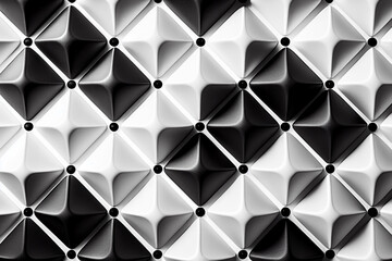 Abstract geometric black and white background with square tiles Generative AI