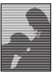 black and white SCENE of pregnat couple  IN STRIPE ART