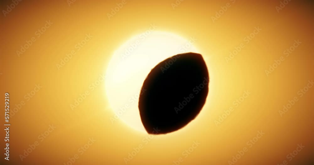 Wall mural solar eclipse. moon partially covers the sun. seamless loop animation