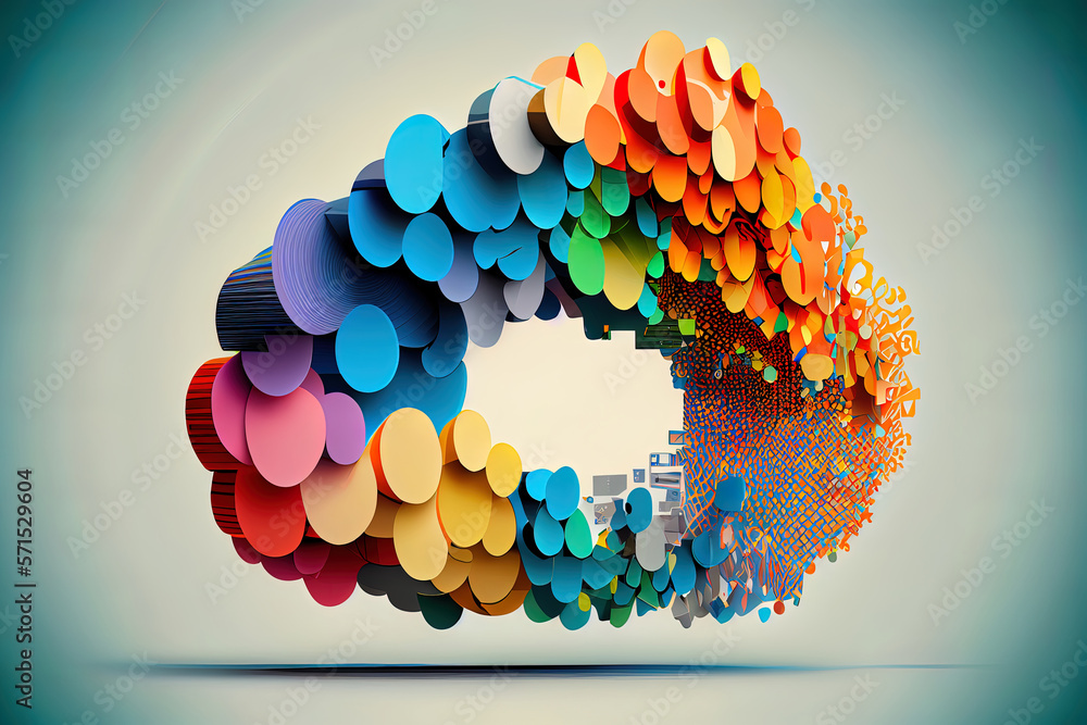 Poster cloud computing illustration. generative ai