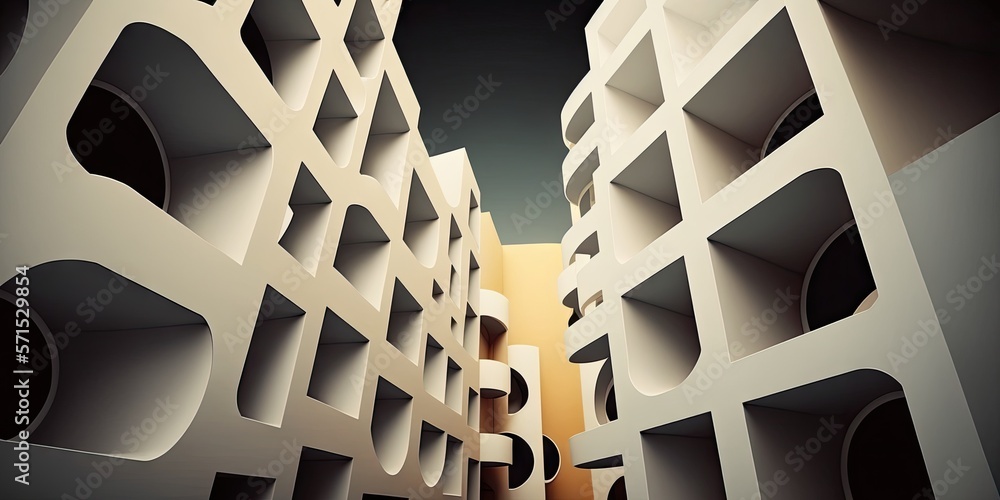 Poster background of abstract architecture. generative ai
