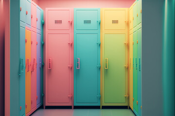 Colorful School and gym Lockers, colors background