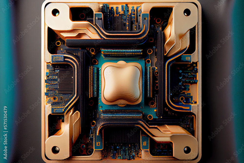 Aufkleber modern socket motherboard for a home computer. generative ai