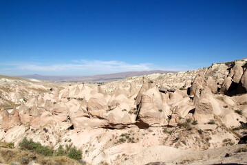 Panoramic view of the Fairy Chimneys in Goreme, Turkey