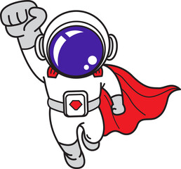 cute astronaut, cartoon vector icon, space, flat cartoon style