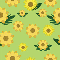 Seamless sunflower background. Perfect ornament for fashion fabric or other printable covers.