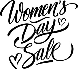 Obraz premium Women's Day Sale. Hand drawn lettering. Creative calligraphy for business, holiday shopping, sale promotion and advertising. PNG file.