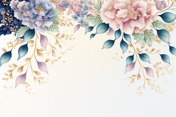 Beautiful flowers. Abstract watercolor floral design in pastel colors for prints, postcards or wallpaper. AI

