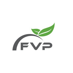 FVP letter nature logo design on white background. FVP creative initials letter leaf logo concept. FVP letter design.

