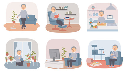 お家で趣味を楽しむシニア男性のライフスタイル