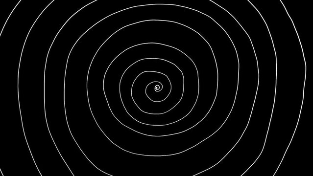 white spiral on a black background. loop animation. 2d