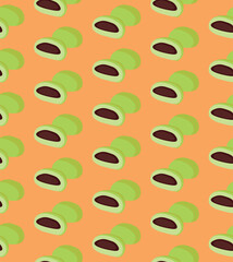 Seamless pattern with Asian cuisine dish manju. Template for fabric, textile, wallpaper, paper, packaging. Vector illustration