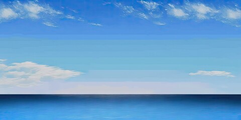 Obraz premium Picture of a sea and a blue sky. Generative AI