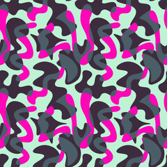 Seamless abstract pattern with wave colorful shapes 