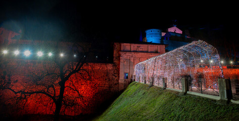 Lighting of the castle of Brescia for the capital of culture