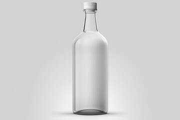 White bottle on a white background. Template. Generative AI.