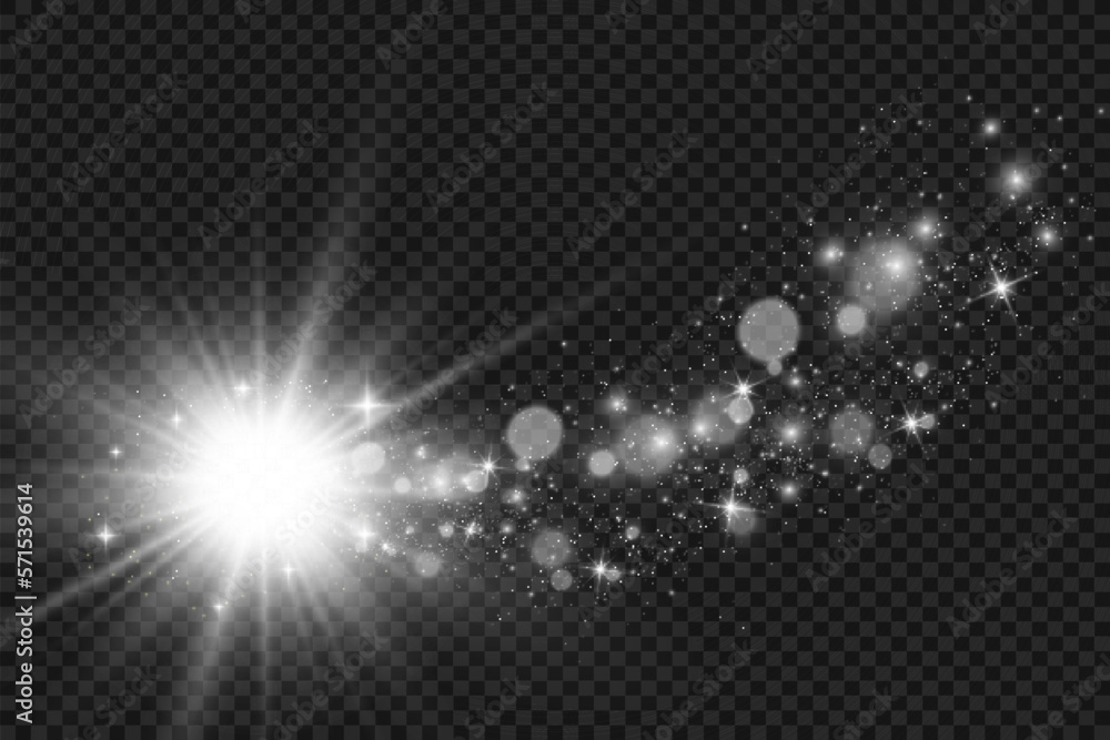 Aufkleber comet on a transparent background. bright star. starry beautiful path. shooting star. comet tail. me