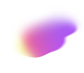 Grainy Gradient Textured Blob Shapes. Abstract Transparent PNG element. Trendy design resources, Purple orange and yellow. Modern design trends.