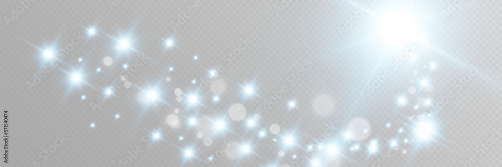 Poster Comet on a transparent background. Bright Star. Starry beautiful path. Shooting star. Comet tail. Meteor flies. Space object.	