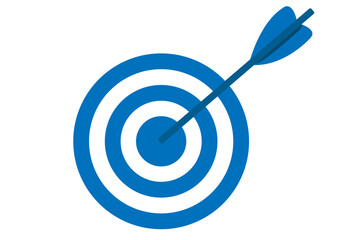 Target Icon. Target bullseye icon. Target board with arrows. Archery sport game Arrow hitting target. Goal achieve and challenge failure Shot miss concept.