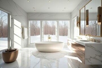 luxury bathroom interior , ai generated