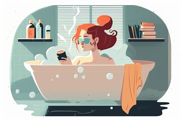 woman relaxing in spa , ai generated