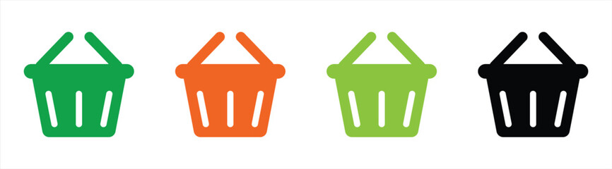 shopping bag icon set. cart bag icon collections symbol sign on transparent background, vector illustration