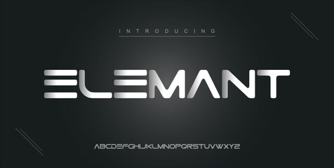 Elemant digital modern alphabet new font. Creative abstract urban, futuristic, fashion, sport, minimal technology typography. Simple vector illustration with number