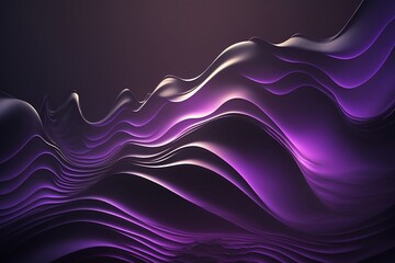 Lavender waves on dark abstract background AI generated