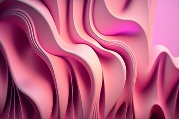 Pink waves abstract background AI generated
