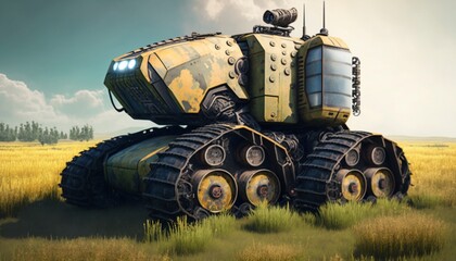 Obraz premium Cyber Futuristic Design Of Tractor