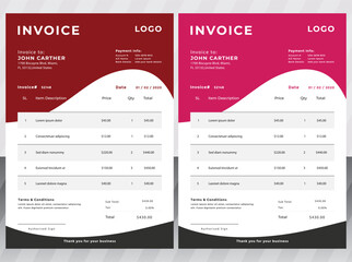 minimal clean invoice form template design