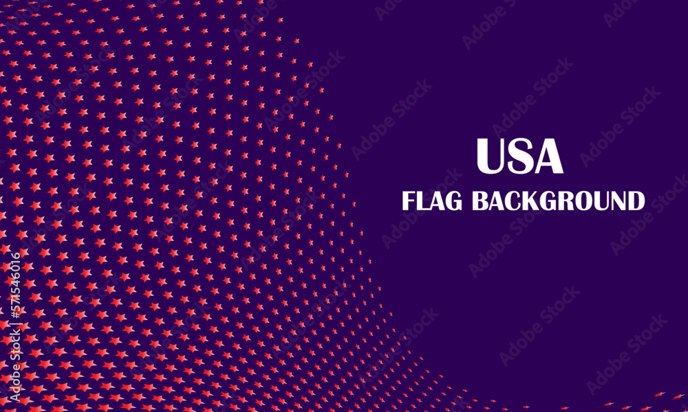 Poster purple gradient background with stars in usa flag style vector graphics eps10