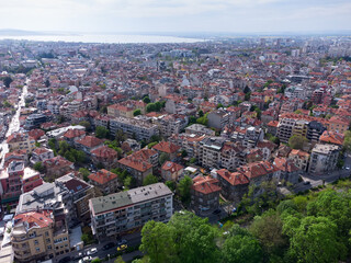 Obraz premium Aerial view of city of Burgas, Bulgaria