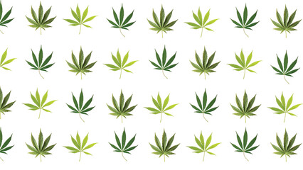 Green Cannabis Leaves Seamless Pattern Illustration - obrazy, fototapety, plakaty