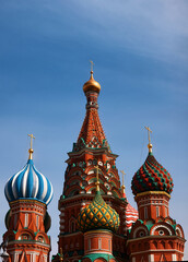 Fototapeta na wymiar Domes of St. Basils Cathedral on Red Square in Moscow