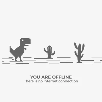 No Internet Dinosaur Game Vector Illustration Stock Vector - Illustration  of cartoon, document: 243743788