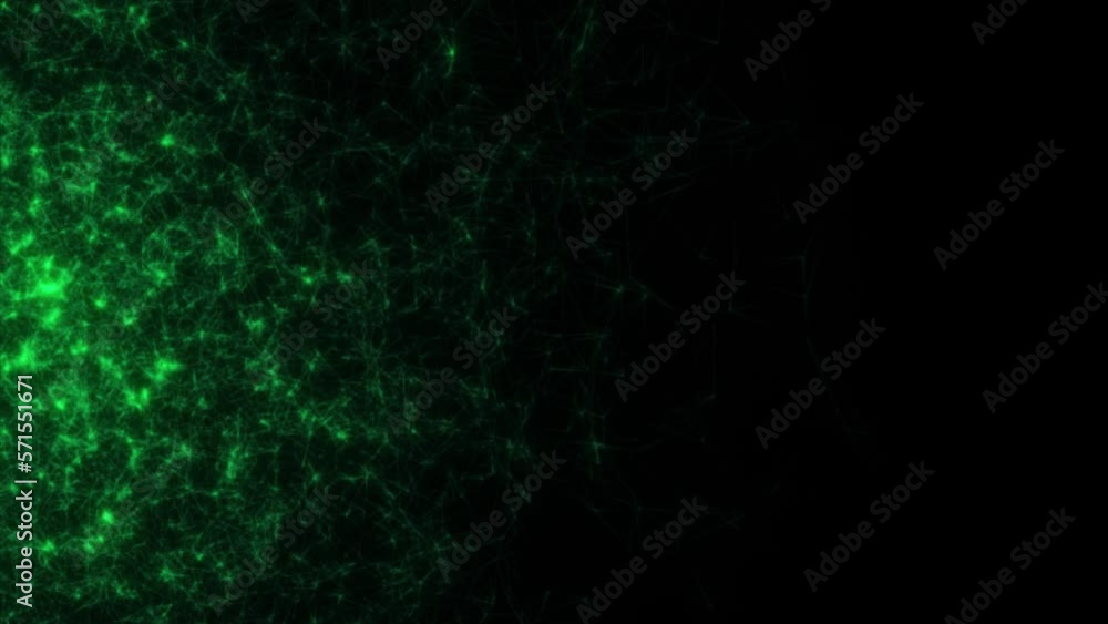 Aufkleber digital glowing green plexus network background, high tech network background, abstract network conn