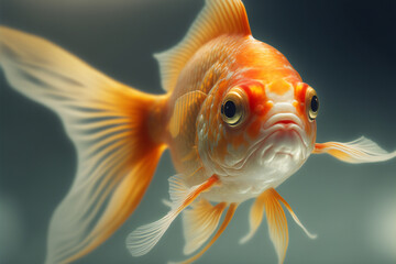 goldfish in aquarium - Created with Generative AI technology.