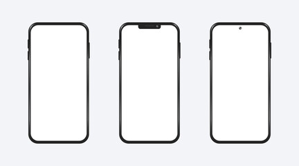 Realistic Smartphone Showcase Illustration Vector Mockup Set