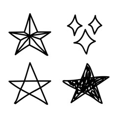 Hand drawn doodle stars vector illustration