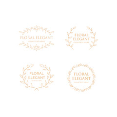 Fototapeta na wymiar floral logos with leaves for designer for any company or business that has a nature or green based profile