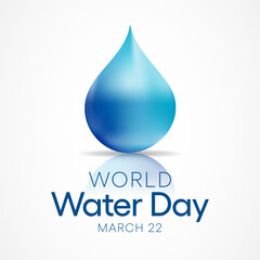 World Water day is observed every year on March 22, highlights the importance of freshwater. The day is used to advocate for the sustainable management of freshwater resources. Vector illustration.