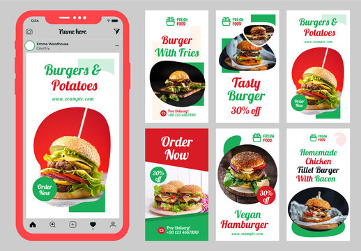 Burger Food Shop Story Design Template
