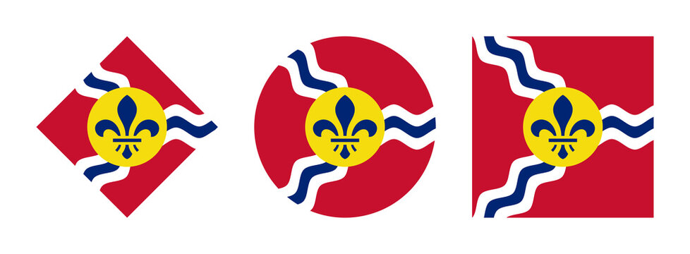 saint louis flag icon set. PNG