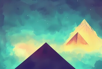 pyramids in the sky created with generative ai technology